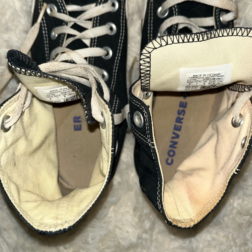 Converse Black and White High-Top Sneakers - Picture 4 of 6